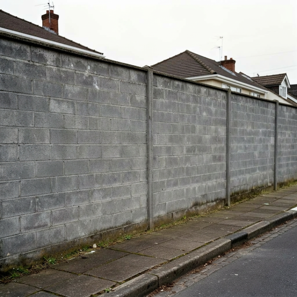 Block Fence after graffiti removal